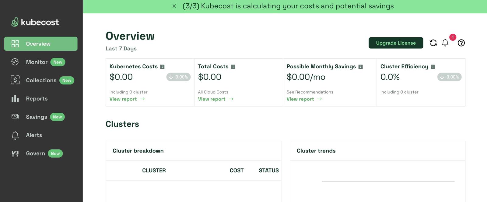 Image of Kubecost&rsquo;s Dashboard