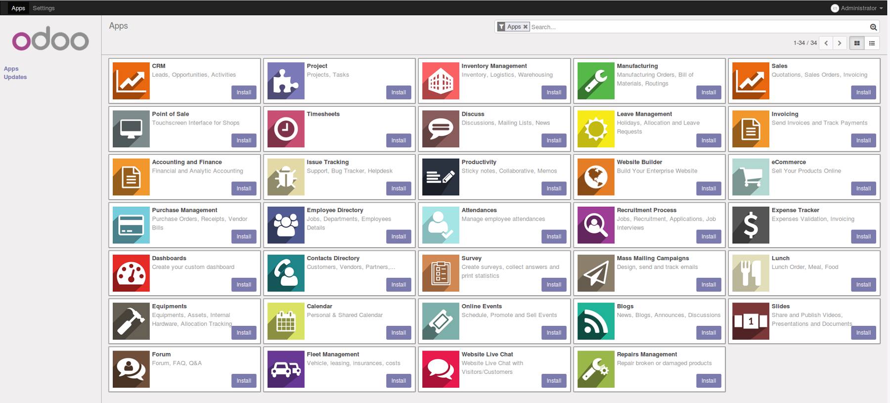 Odoo 10 applications