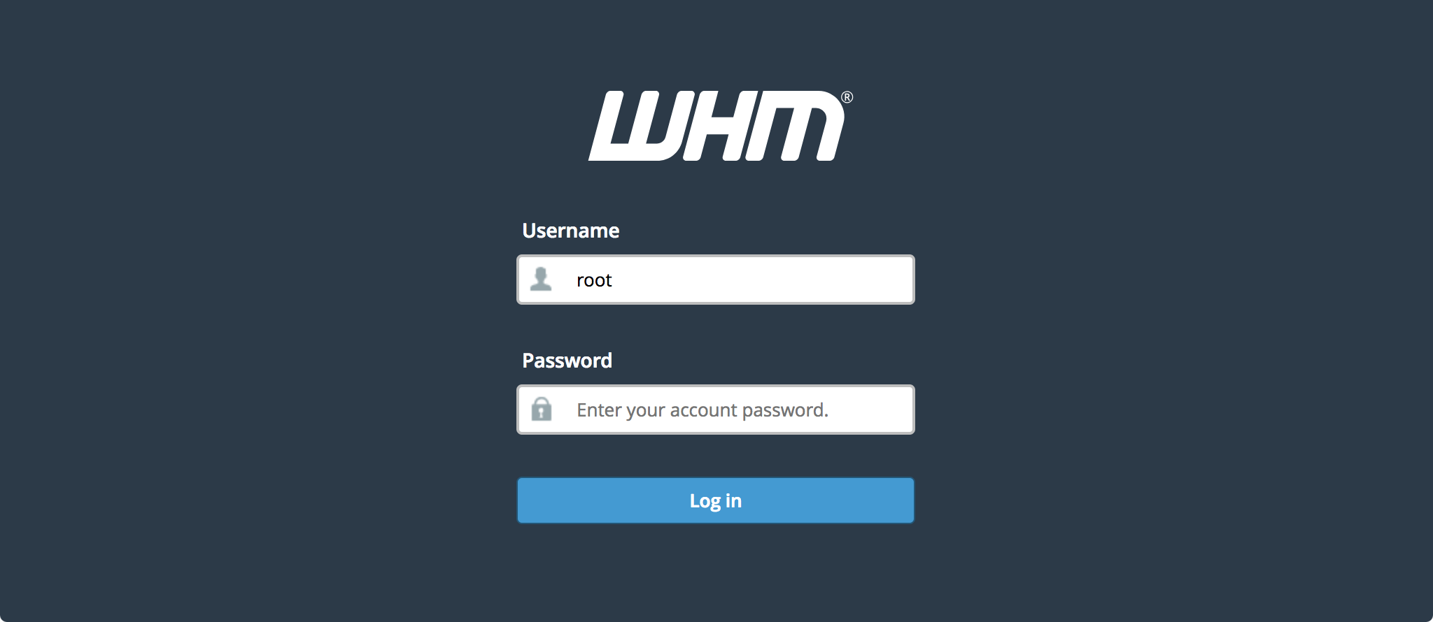 WHM Login Page