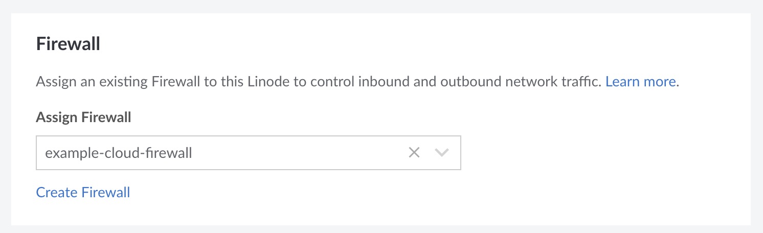 Screenshot of the Assign Cloud Firewall section